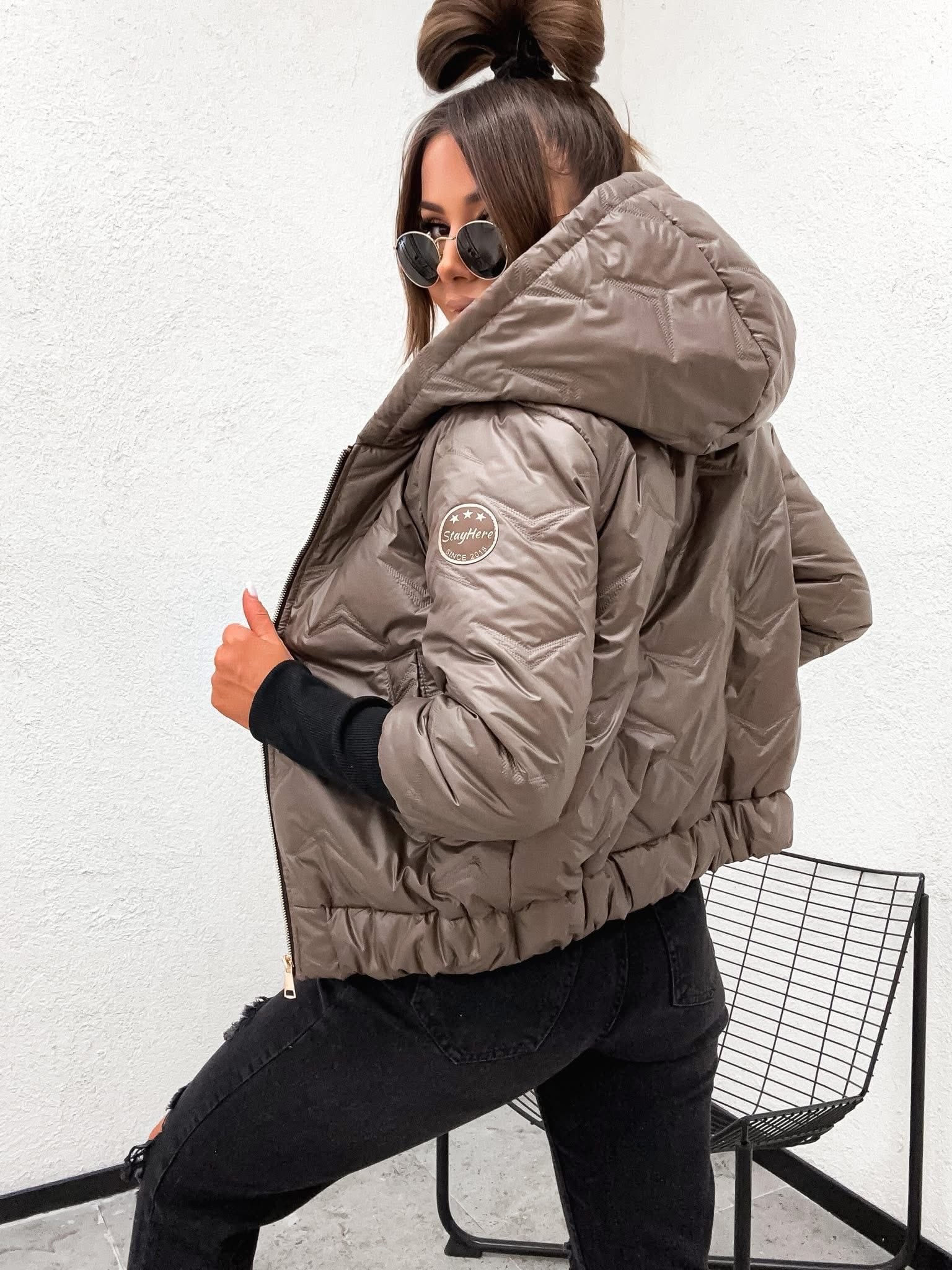 Kurtka bomberka Stayhere brązowa